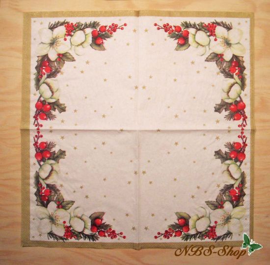 Motivserviette - Christrose