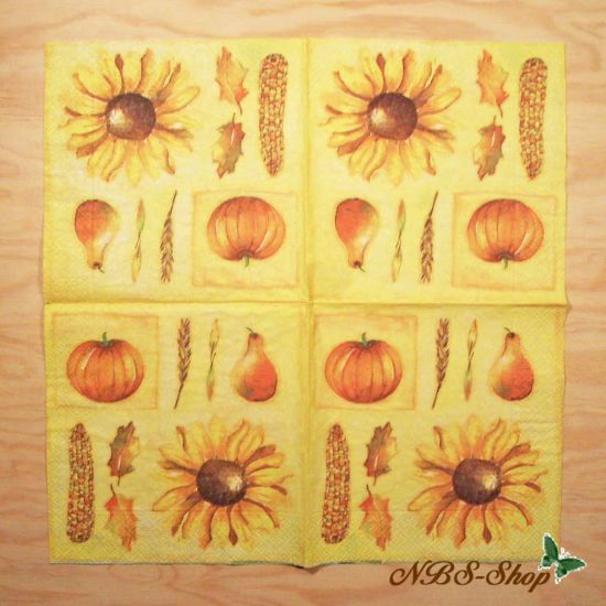 Motivserviette - Herbstfrüchte