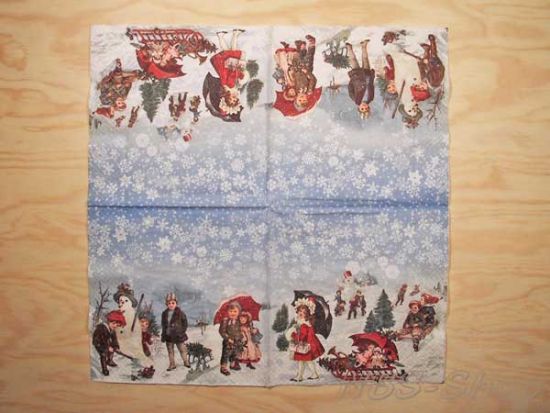 Motivserviette - Winterspaziergang