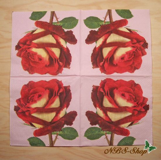 Motivserviette - Rose 2