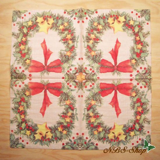 Motivserviette - Weihnachtskranz