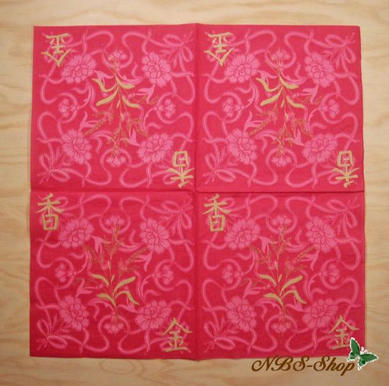 Motivserviette - Blumenmuster