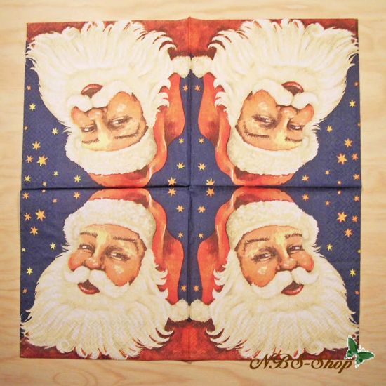Motivserviette - Weihnachtsmann Kopf 1