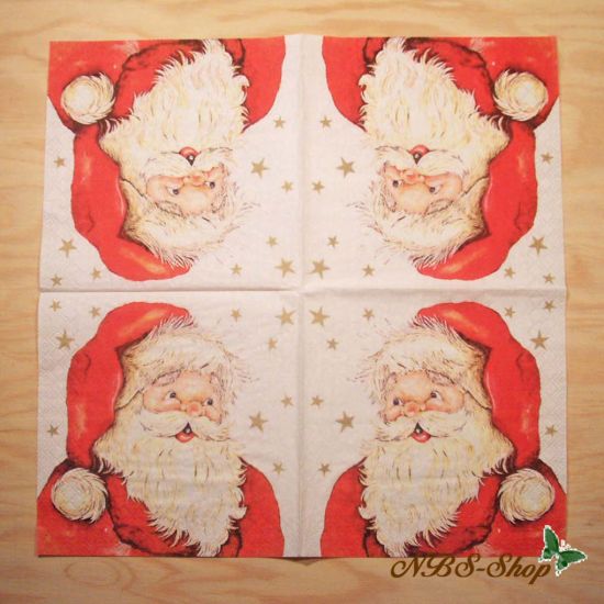 Motivserviette - Weihnachtsmann Kopf 2