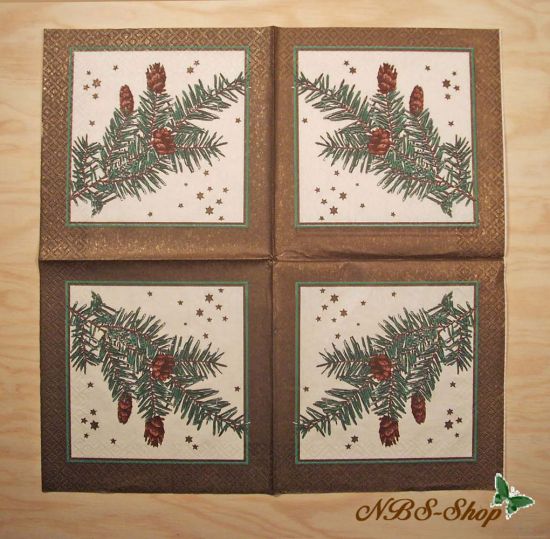 Motivserviette - Tannenzweig