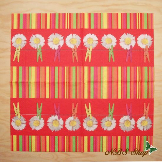 Motivserviette - Margeriten