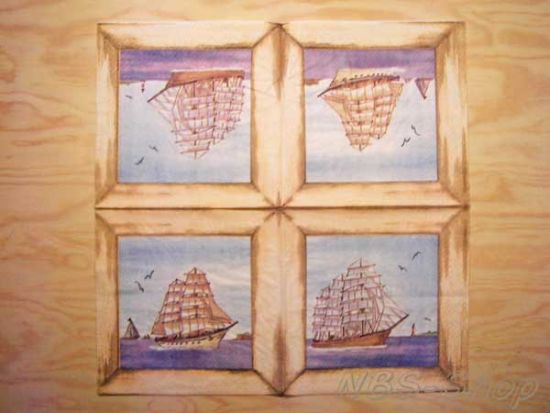 Motivserviette - Segelschiffe