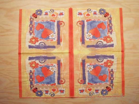 Motivserviette - Herzen