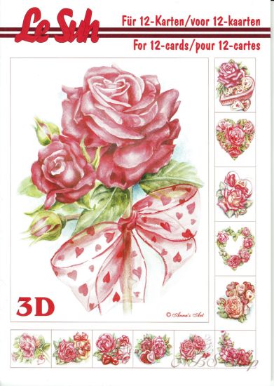 3D Buch DIN A5 Rosen