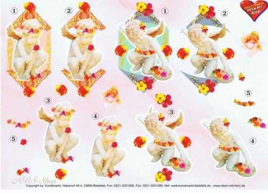 3D Bogen Engel aus Stein hockend