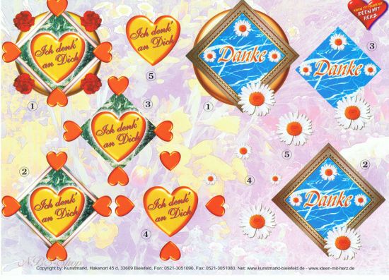 3D Bogen Ich denk an Dich / Danke