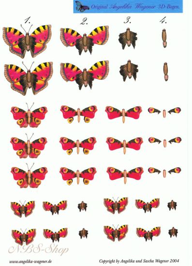 3D Bogen Schmetterlinge rot