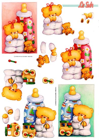 3D Bogen Teddy mit Flasche