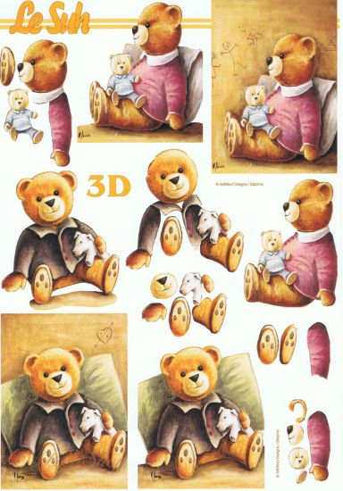 3D Bogen Teddy im Kissen