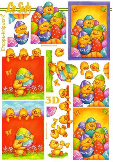 3D Bogen Bunte Eier mit Küken