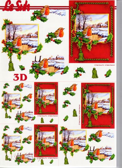 3D Bogen Karte mit Landschaft 3er rot