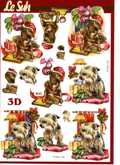3D Bogen Weihnachtshunde
