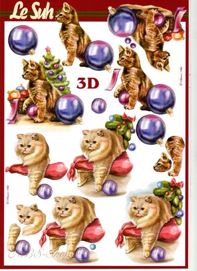 3D Bogen Katzen mit Kugeln