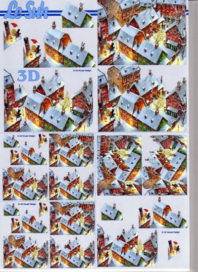 3D Bogen Wichtel über der Stadt 3er