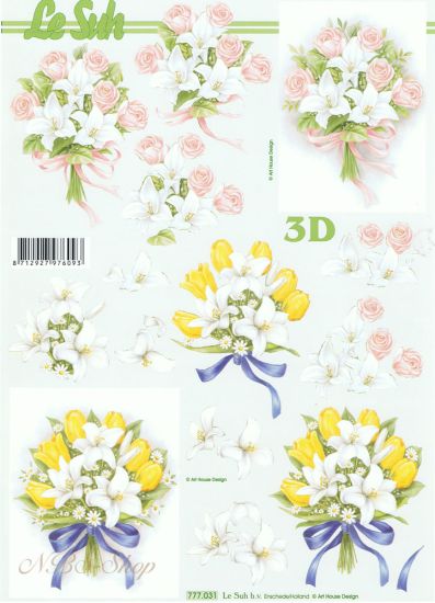 3D Bogen Blumenstrauß 1