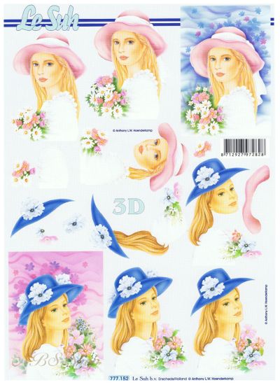 3D Bogen Damen mit Hut