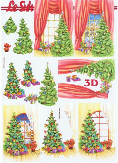 3D Bogen Weihnachtsbaum am Fenster