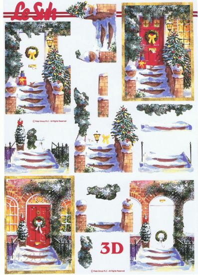 3D BogenWeihnachtliche Eingangstür