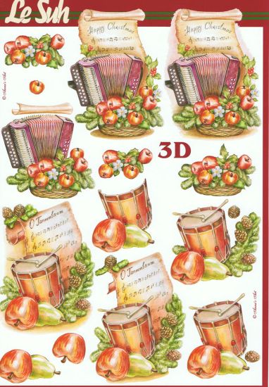 3D Bogen Akkordeon und Trommel