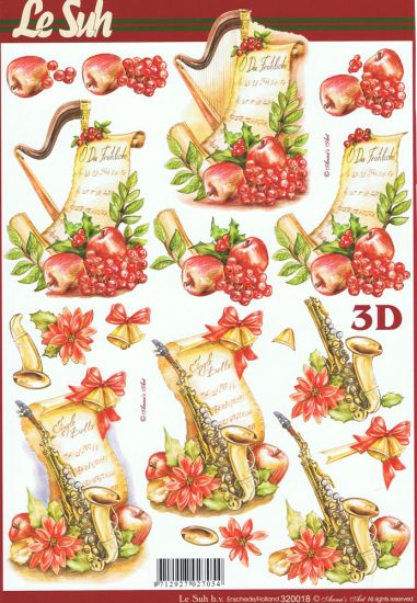 3D Bogen Harfe und Saxophon