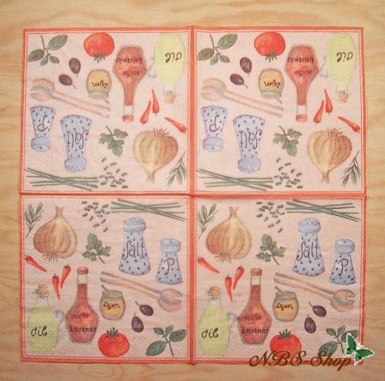 Motivserviette - Gewürze