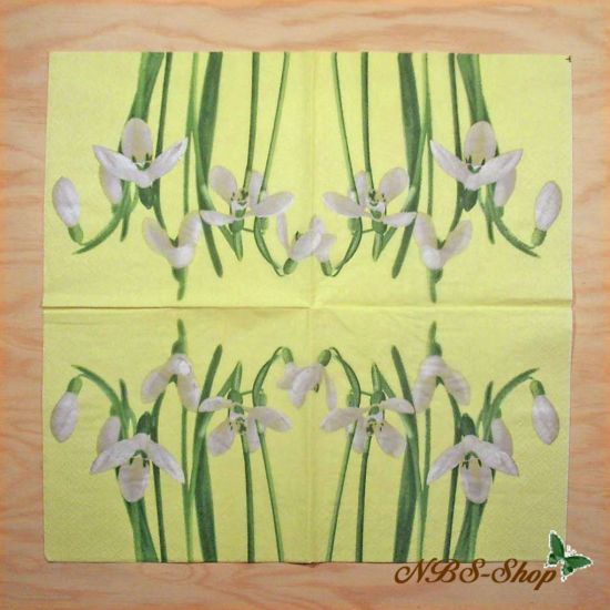 Motivserviette - Schneeglöckchen