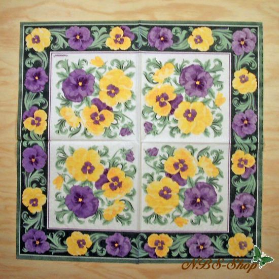 Motivserviette - Stiefmütterchen