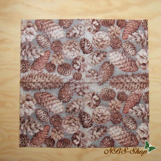 Kleine Motivserviette - Tannenzapfen