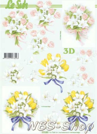 3D Bogen Blumenstrauß 1