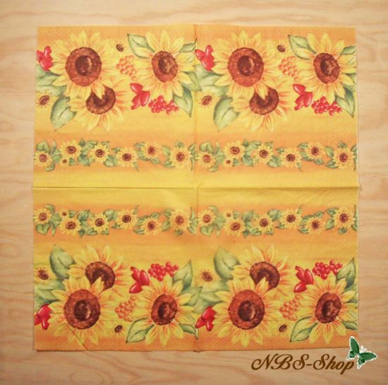 Motivserviette - Sonnenblumengirlande