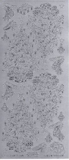 Sticker - Weihnachtsbaum silber