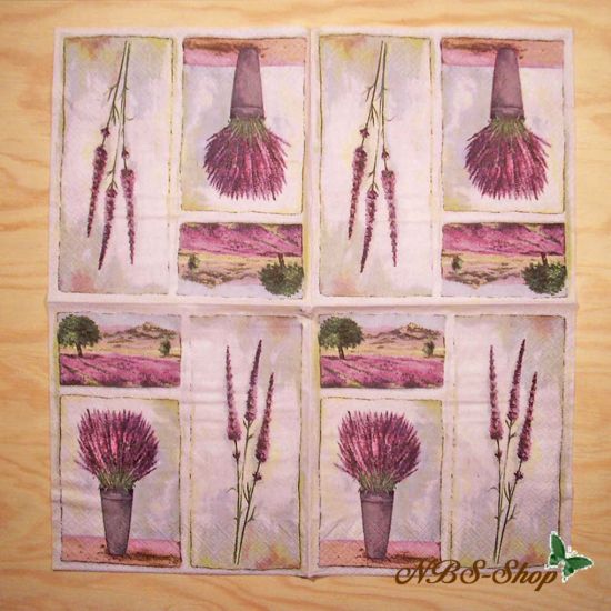 Motivserviette - Lavendel