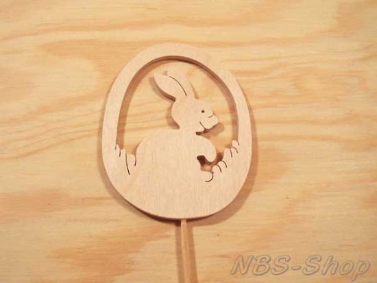 Holzbildchen auf einem Stab - Hase
