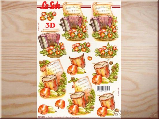 3D Bogen Akkordeon und Trommel