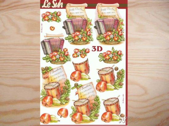 3D Bogen Akkordeon und Trommel