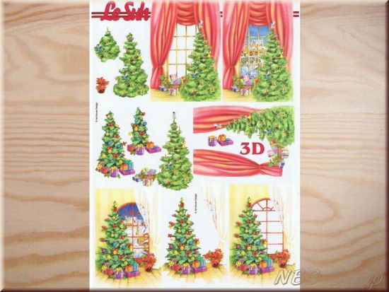 3D Bogen Weihnachtsbaum am Fenster