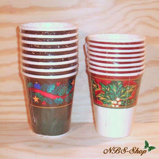 Pappgeschirr Becher Weihnachtsmotive