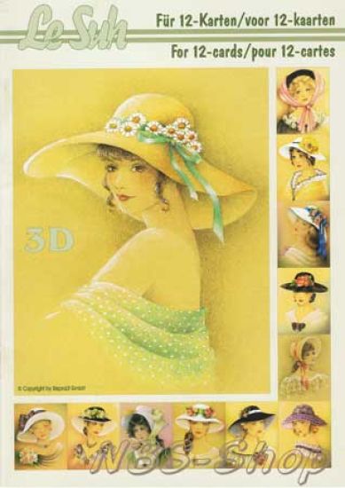 3D Buch DIN A5 Damen mit Hut