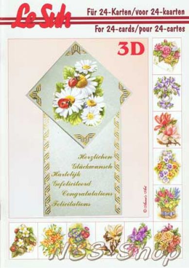 3D Buch DIN A5 Blumen minis