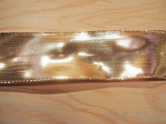 Goldband mit Drahtkante 40mm