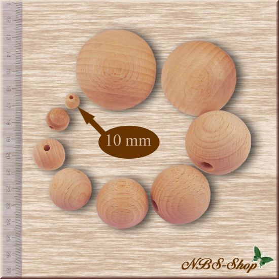 Holz - Kugeln durchgebohrt