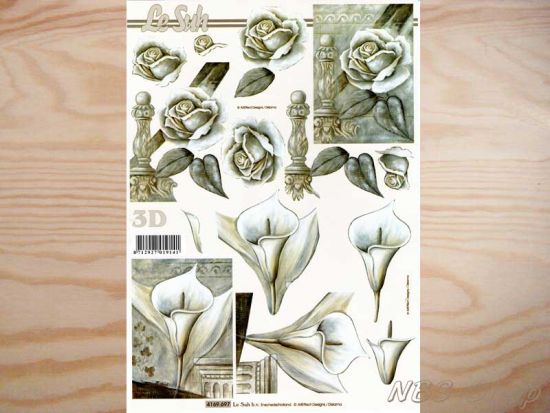 3D Bogen Calla und Rose in sw