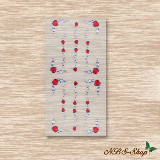 Schmucksteine Herzbordüre