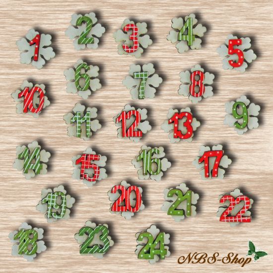 Holz-Zahlen für den Adventskalender