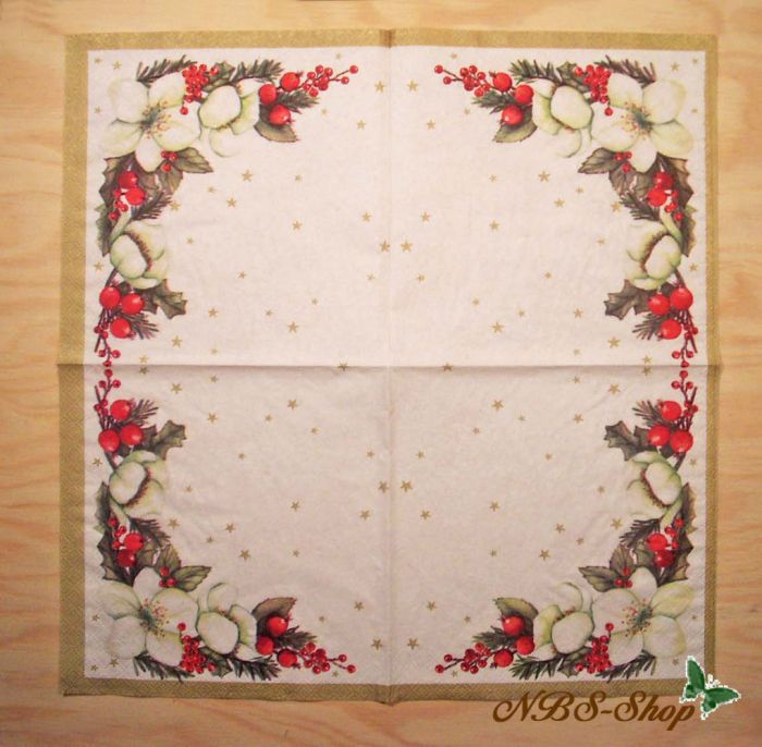 Motivserviette - Christrose